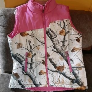 legendary pink snow camo vest